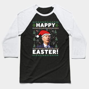 Funny Joe Biden Happy Easter Ugly Christmas Baseball T-Shirt